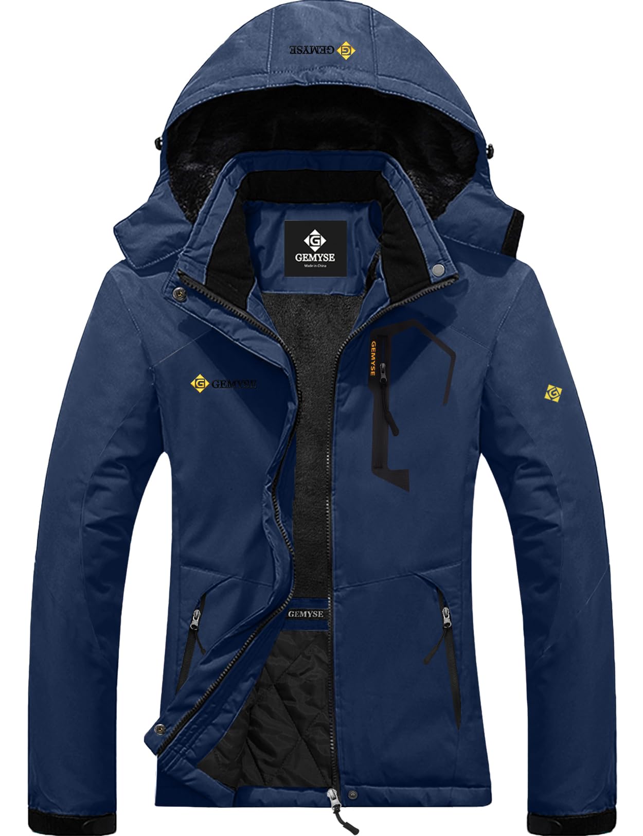 GEMYSE Women's Waterproof Ski Jacket - Windproof Winter Coat with Hood for Snowboarding, Hiking & Outdoor Activities