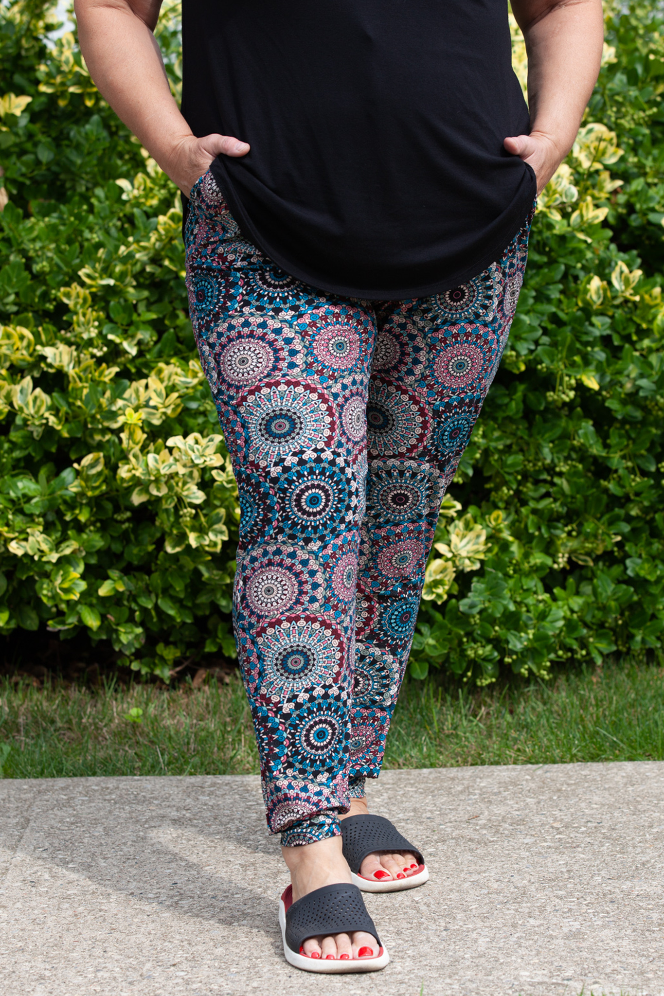 Mystic Mandala Print Yoga Pants for Women - Comfortable High Waisted Lounge Pants for Meditation, Yoga & Relaxation at Home