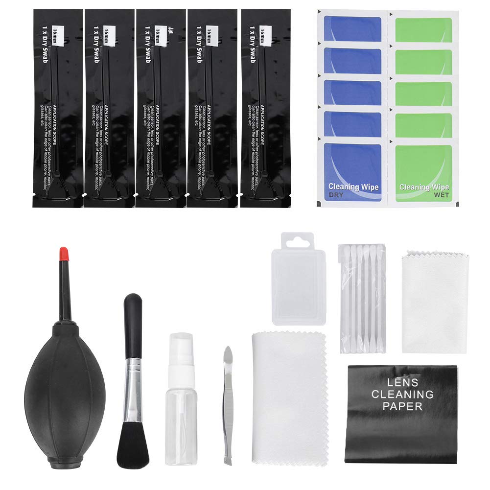 Jopwkuin Camera Cleaning Kit - Multipurpose, Plastic, Elastic, Easy to Clean Camera Cleaning Set for DSLR, Mirrorless, Lenses, and Sensors - Perfect for Travel and Studio Use