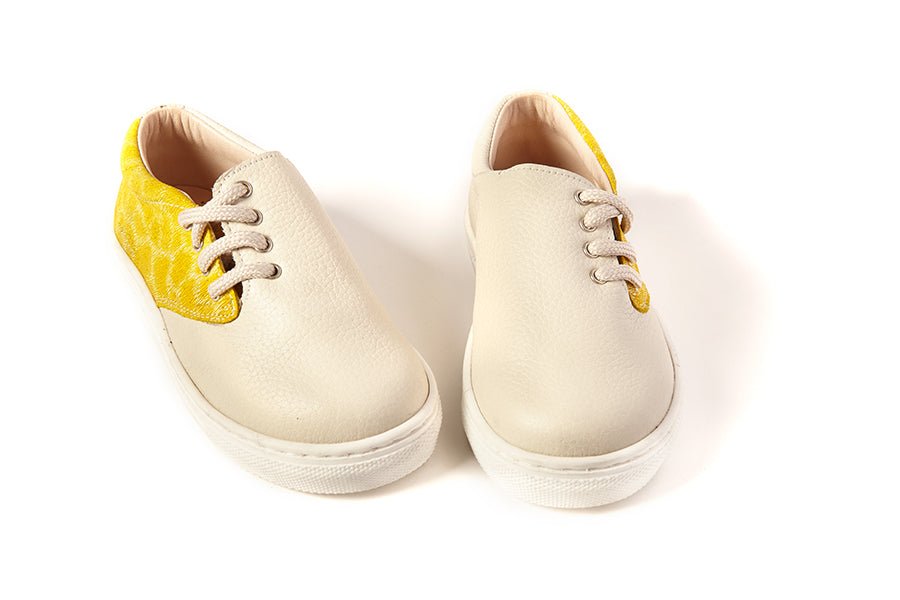 Sonatina Women's Taupe & Lime Side Lace Sneakers - Comfortable Casual Walking Shoes for Work, Travel & Everyday Wear