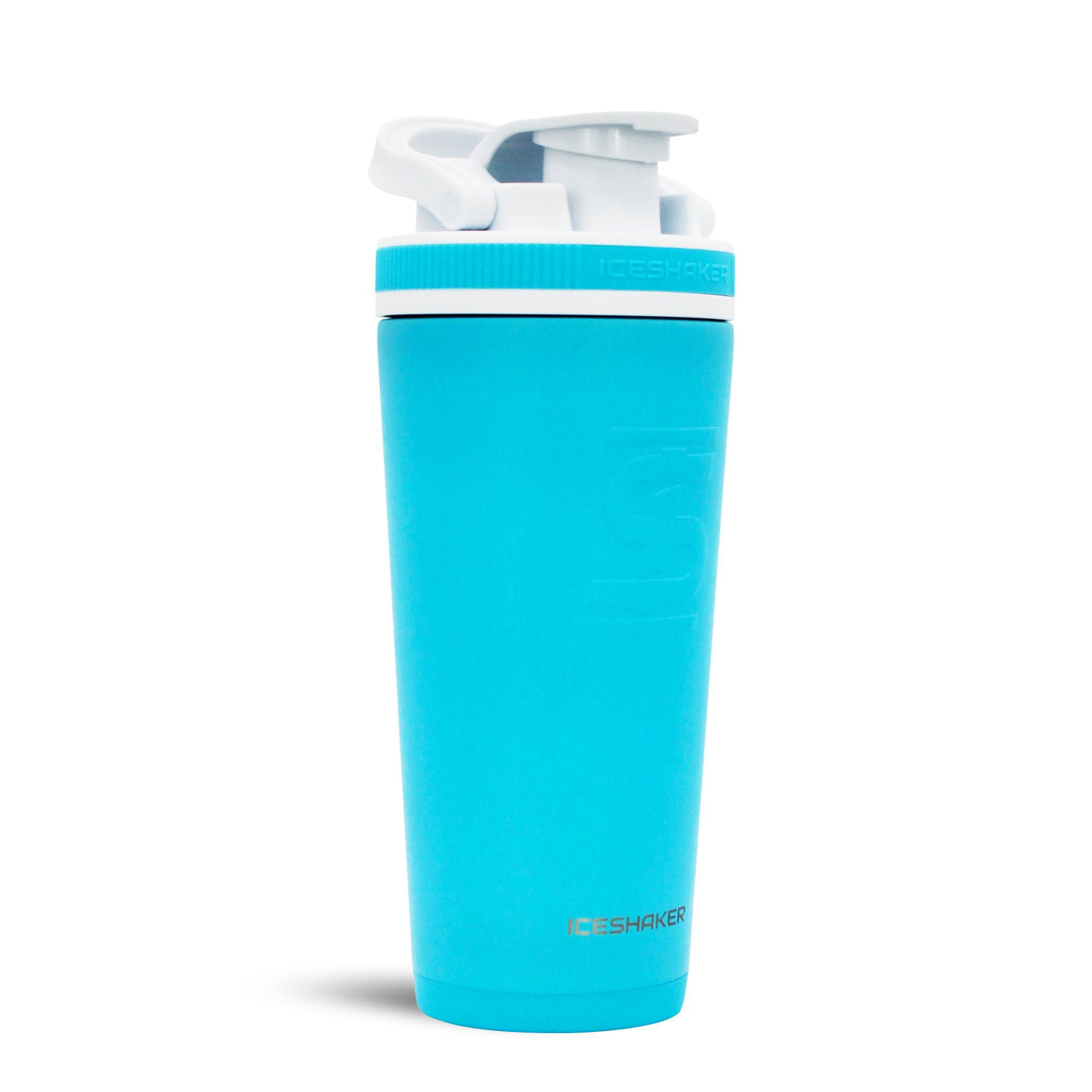 Ice Shaker Matte Series 26oz Shaker Bottle - Caribbean Blue | Leak-Proof Protein Mixer for Gym, Workouts & Travel | BPA-Free Sports Water Bottle