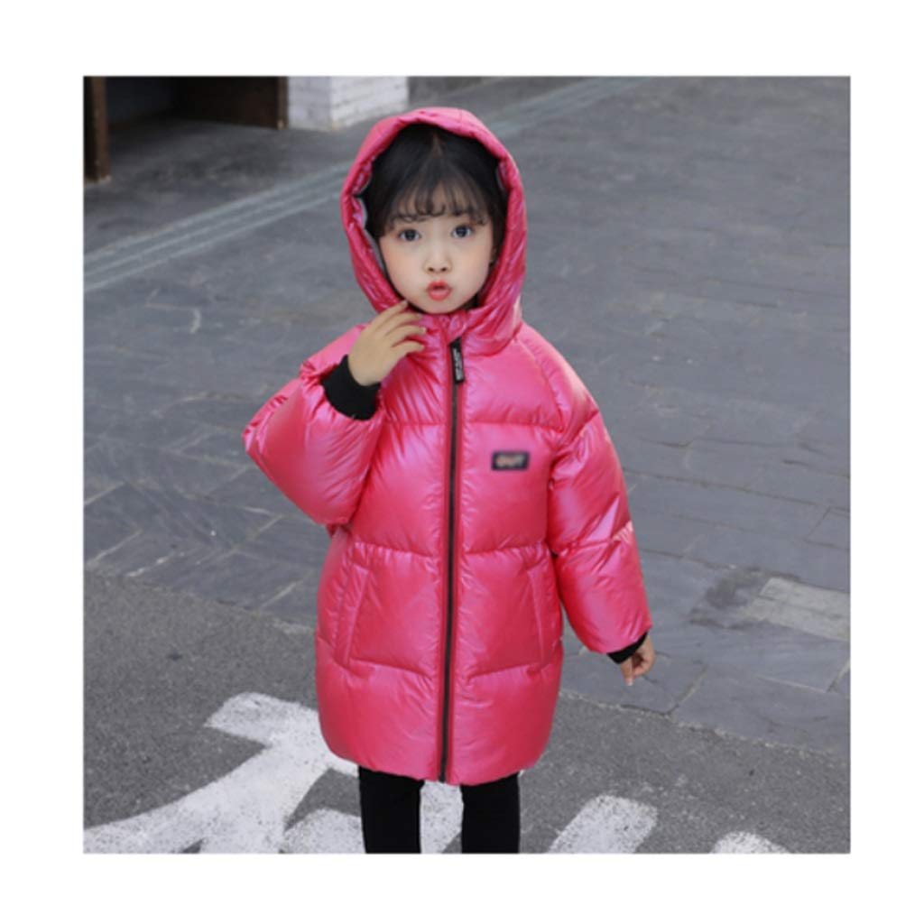 Toddler Winter Down Jacket for Boys & Girls - Hooded Warm Coat Outerwear (Red, Size 110) - Perfect for Snow Play & Cold Weather Outings