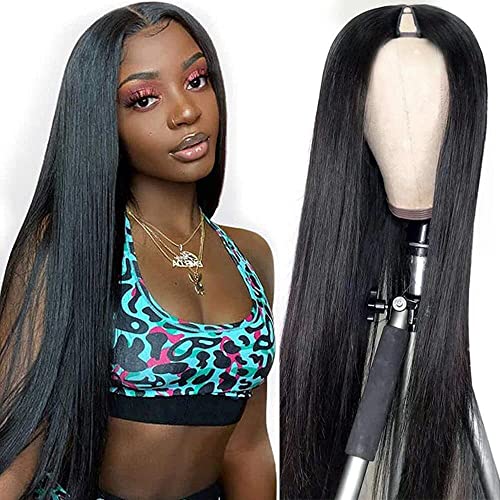 Asteria V Part Wigs for Black Women - 20inch Straight Human Hair No Leave Out Wig | Glueless Half Thin Part Wig 150% Density | Beginner Friendly No Sew In | Natural Color | Perfect for Daily Wear, Parties & Special Occasions