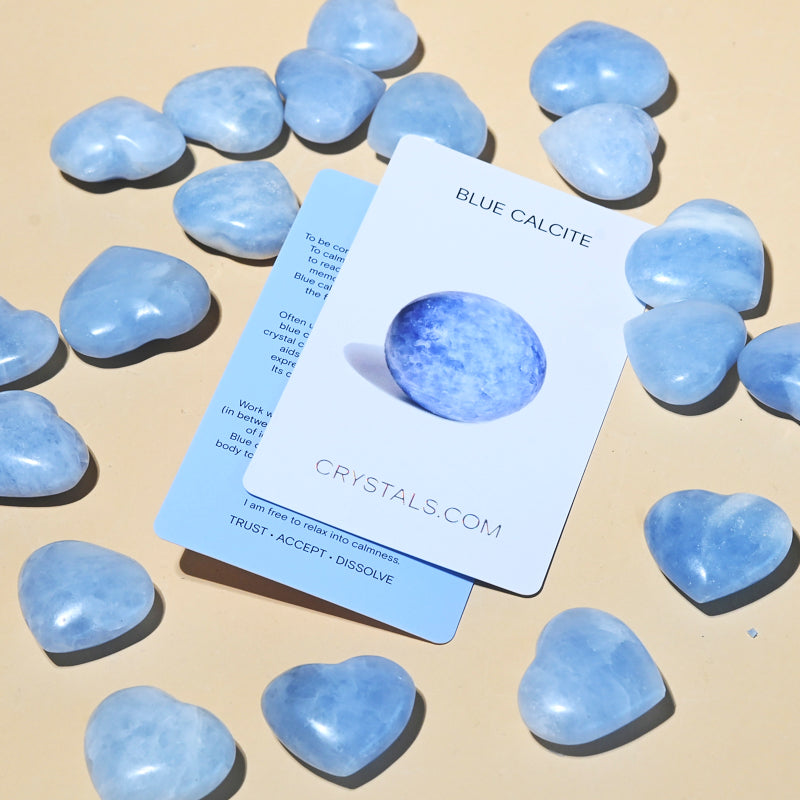 Blue Calcite Heart Stone - Natural Healing Crystal for Meditation, Chakra Balancing & Home Decor | Perfect for Spiritual Gifts, Yoga & Energy Work