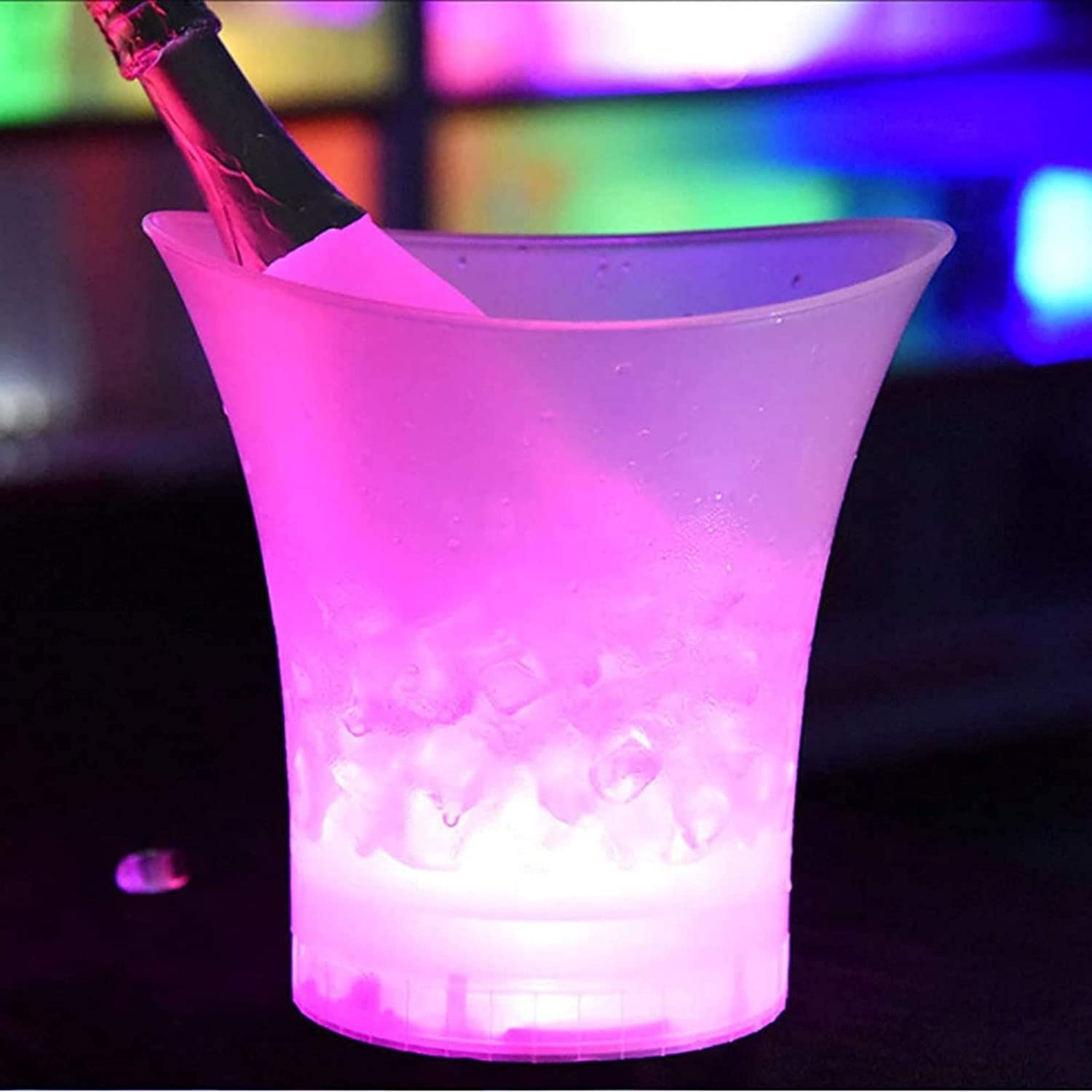 LED Color Changing Beer & Champagne Cooler Bucket - 5L Insulated Ice Bucket for Beer, Wine, Drinks - Perfect for KTV, Party, Bar, Home & Wedding Celebrations