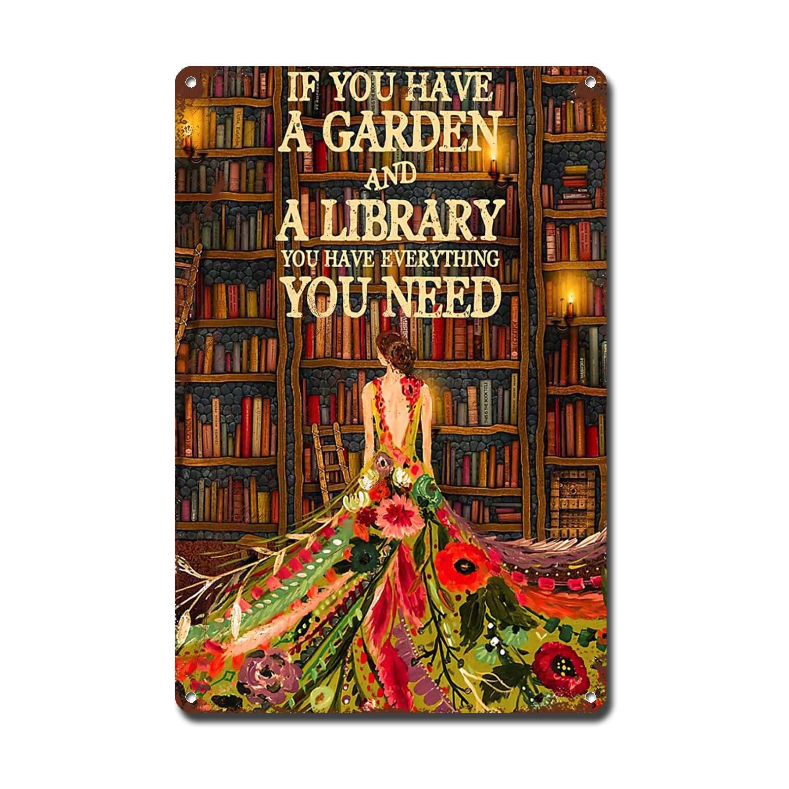 Ymyoo 12x16 Inch Metal Sign - Gardening Quote Wall Art for Garden Lovers, Perfect Gift for Gardeners - Rustic Patio Decor for Outdoor Spaces, Backyards & Libraries