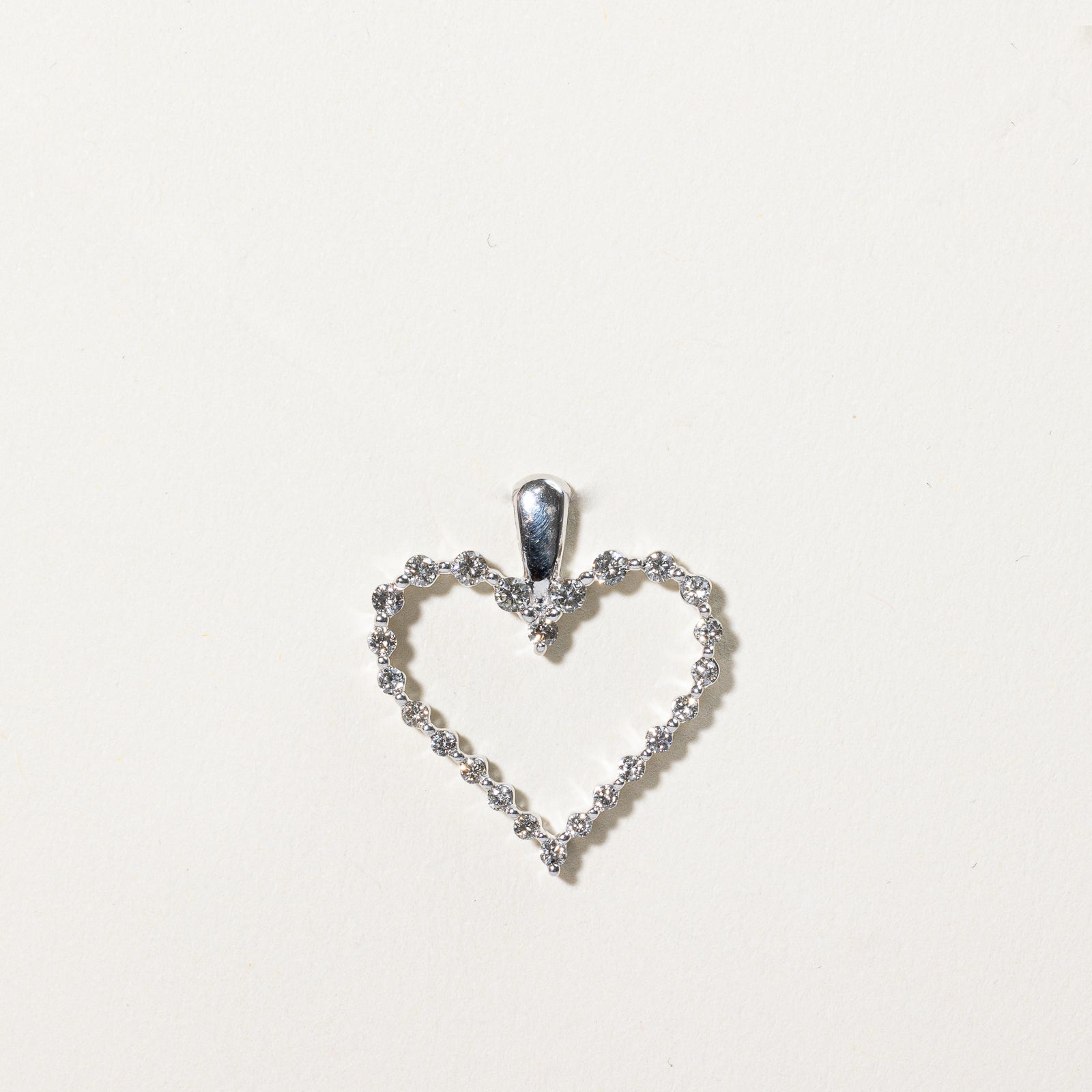 0.44ctw Diamond Heart Pendant Necklace - Elegant 14K White Gold Jewelry for Women - Perfect Gift for Valentine's Day, Anniversary & Special Occasions