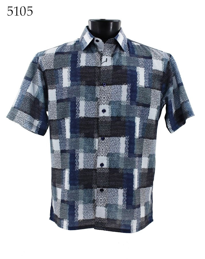 Bassiri Men's Casual Short Sleeve Shirt 5105 - Breathable Cotton Comfort Fit for Summer, Work & Outdoor Activities