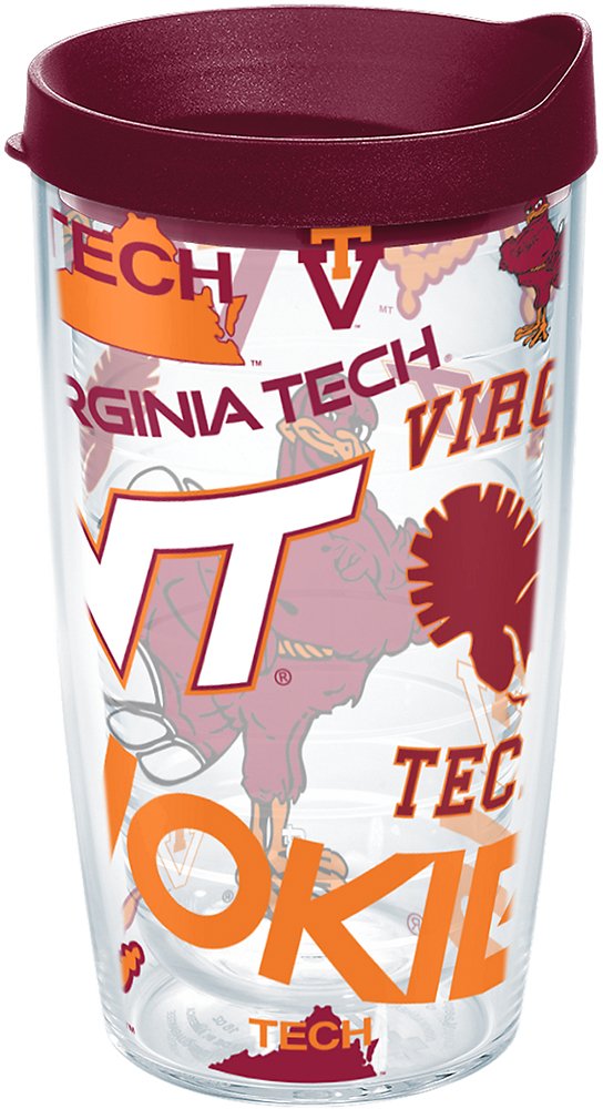 Virginia Tech Hokies Insulated Tumbler - 16oz Double Wall Stainless Steel Travel Mug, BPA-Free, Made in USA - Perfect for Coffee, Tea & Cold Drinks at School, Work or Game Day