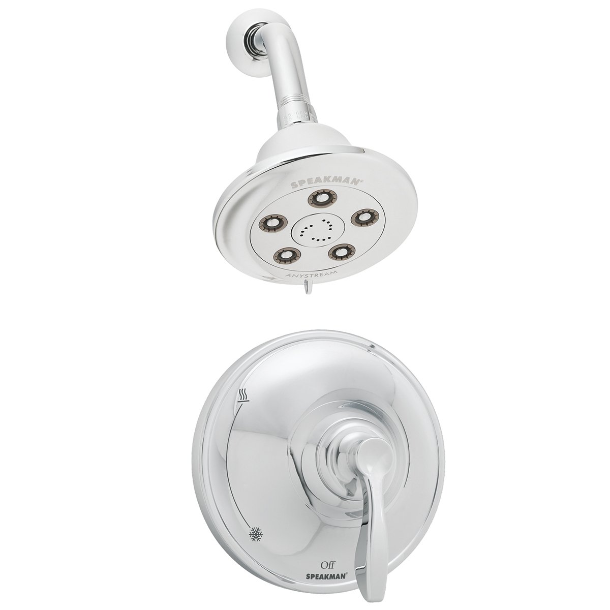 Speakman SM-10010-P Chelsea Shower Head with Pressure Balance Valve - Polished Chrome Shower Combo for Bathroom & Spa-Like Experience at Home