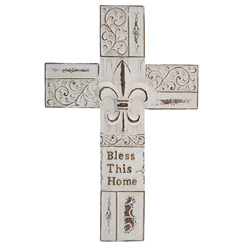 Bless This Home Wall Cross - 13 Inch Religious Home Decor for Bedroom, Living Room & Prayer Space - Handmade Christian Cross for Wall Hanging & Spiritual Decor
