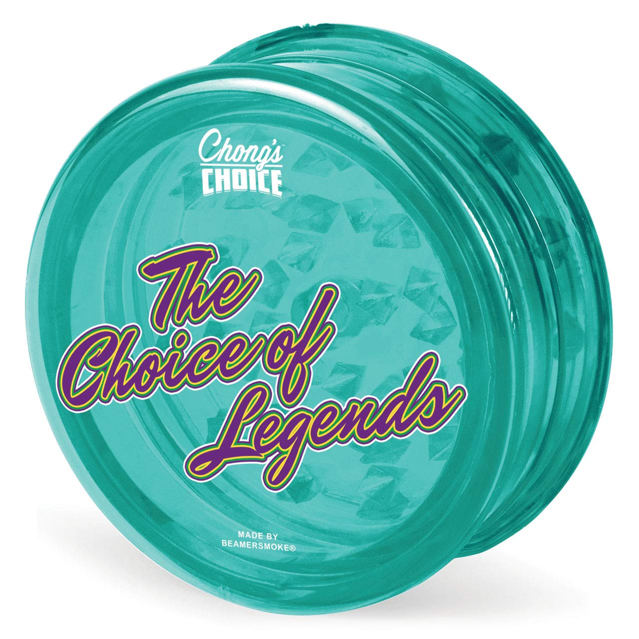 Chong's Choice 3-Piece 63mm Acrylic Herb Grinder - Transparent Green with Free Beamer Smoke Sticker | Perfect for Grinding Herbs, Spices & Tobacco | Kitchen, Travel & Outdoor Use