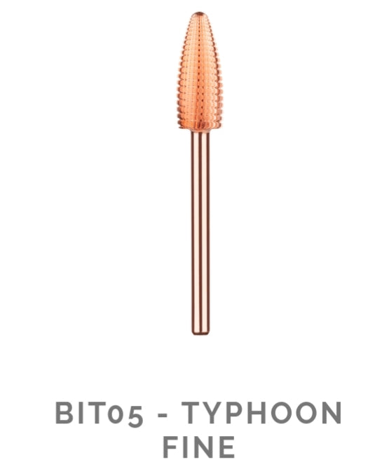 KIARASKY TYPHOON ROSE BIT FINE - Professional Nail Drill Bit for Acrylic & Gel Nails - Perfect for Salon & Home Manicure/Pedicure