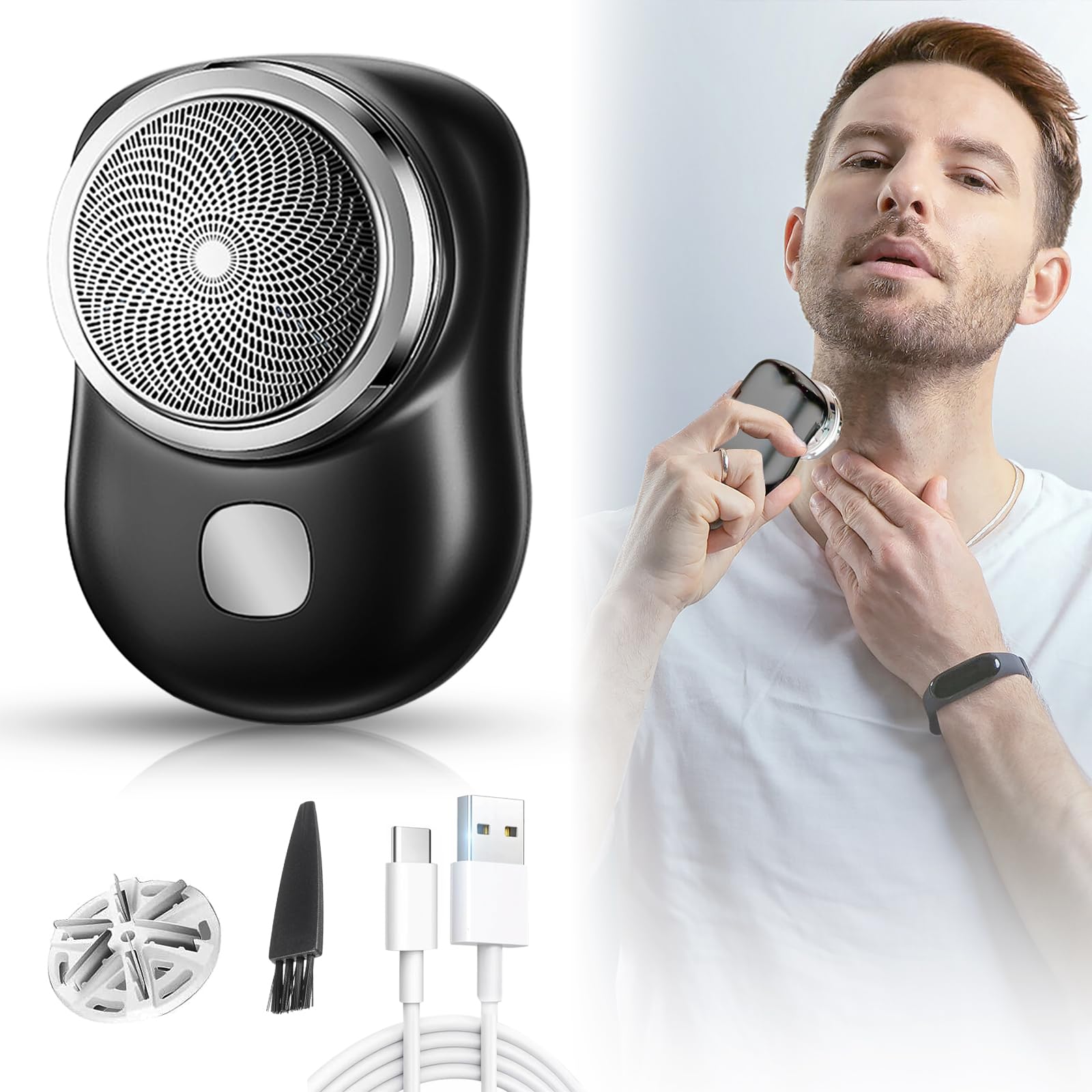 Best Electric Razor for Men - Portable USB Rechargeable Mini Shaver with One-Button Operation - Perfect for Home, Travel, Car & Gifts - Smooth Face Shaving Anywhere