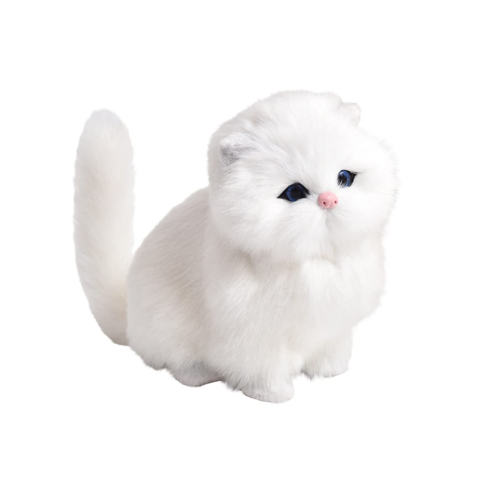 Realistic Simulation Cat Plush Toy - Soft Stuffed Animal Doll with Meow Sound, Perfect Gift for Kids Birthday Party & Christmas - Cute Interactive Pet Toy for Children's Playtime, Bedtime & Role Play
