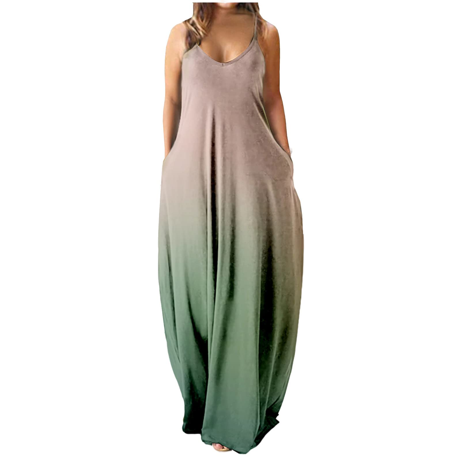 2022 Summer Women's Sexy Sling Mid-Waist V-Neck Sleeveless Tie-Dye Floral Print Slim Party Beach Long Sundress - Perfect for Beach Vacations, Pool Parties & Summer Date Nights