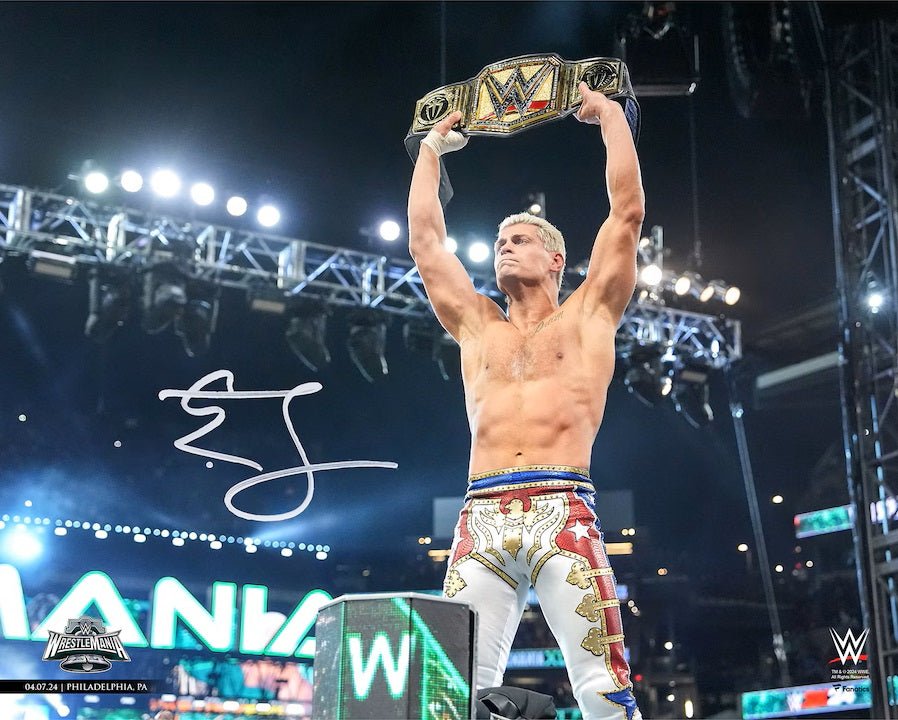 Cody Rhodes Autographed 16x20 WWE Wrestlemania 40 Photo - Limited Edition Collectible - Perfect for Wrestling Fans & Memorabilia Displays