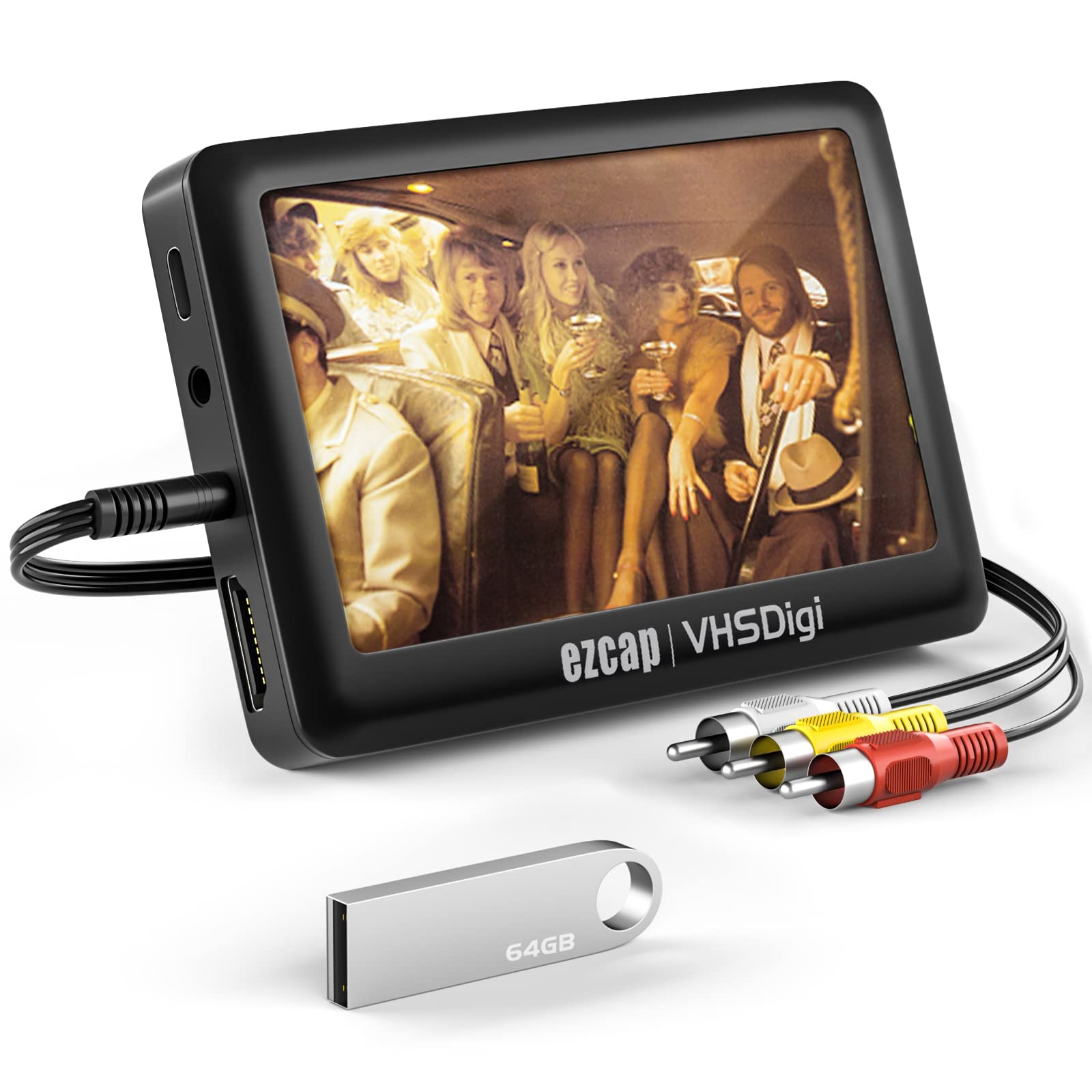 VHS to Digital Converter 3.0 - Convert VHS Tapes, Hi8, Camcorder, DVD, TV Box & Gaming Videos to Digital Format with 4.3