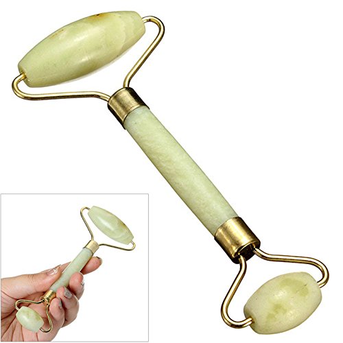 Natural Jade Gua Sha Facial Massage Tool & Jade Roller Set for Face Slimming - Anti-Aging Skincare Routine, Lymphatic Drainage, Beauty Spa Treatment at Home