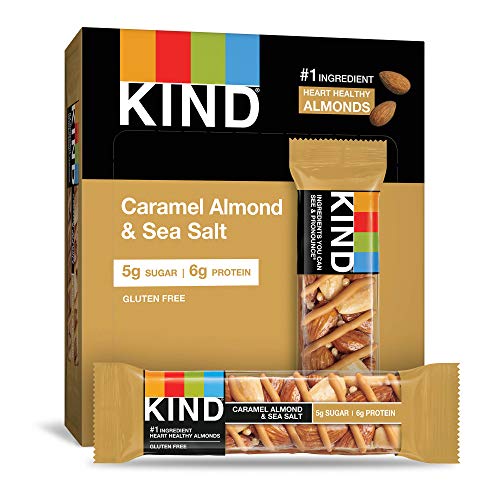 KIND Bars - Caramel Almond & Sea Salt Healthy Snack Bars - Gluten Free, Low Sugar, 6g Protein (12 Count) - Perfect for On-the-Go Breakfast, Workout Fuel & Office Snacks