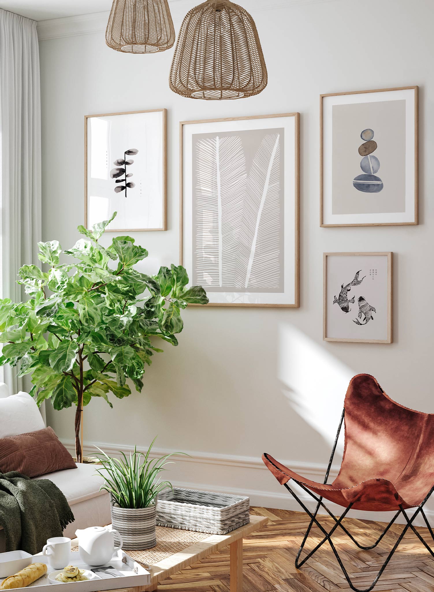 Japandi Lifestyle Set - Minimalist Scandinavian Japanese Home Decor for Living Room & Bedroom | Perfect for Zen & Hygge Inspired Spaces