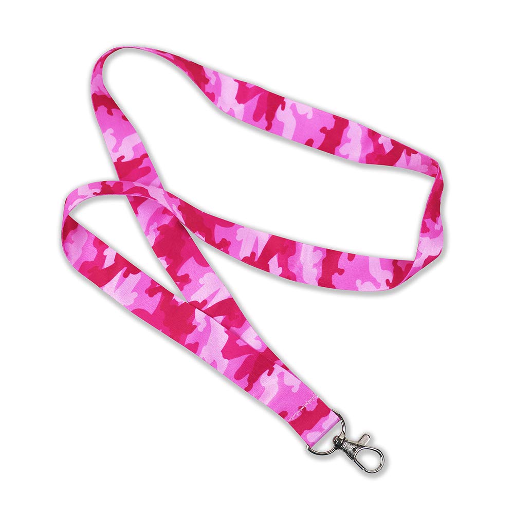 Pink Camouflage Lanyards 12 Pack for ID Badges & Keys