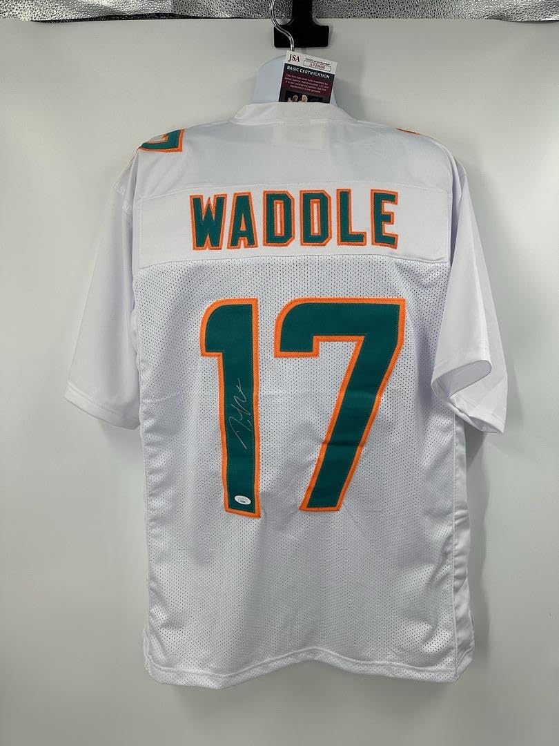Jaylen Waddle Miami Dolphins Signed Autograph White Jersey - JSA Certified - Perfect for NFL Fans, Collectors & Sports Memorabilia Displays