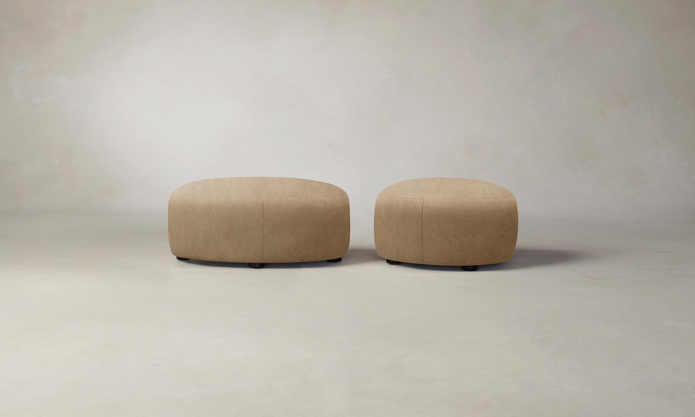 Premium Tuscan Leather Chelsea Ottoman in Camel - Stylish Footrest & Storage Bench for Living Room, Bedroom, or Office
