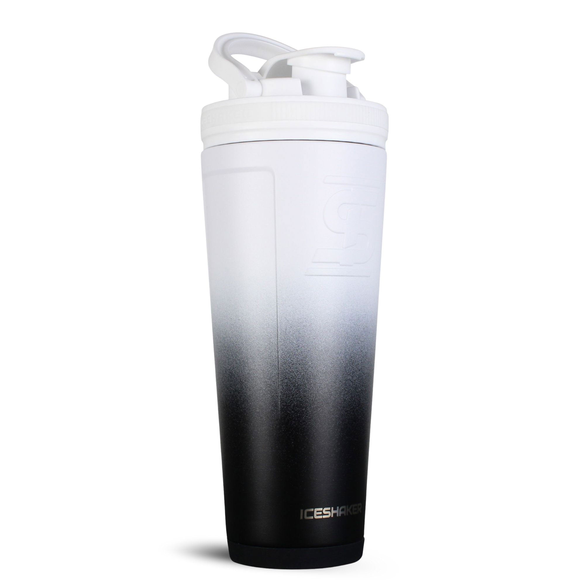 36oz Insulated Stainless Steel Shaker Bottle - Black & White Ombre Design for Protein Shakes, Smoothies & Post-Workout Drinks | Gym, Fitness & Home Use