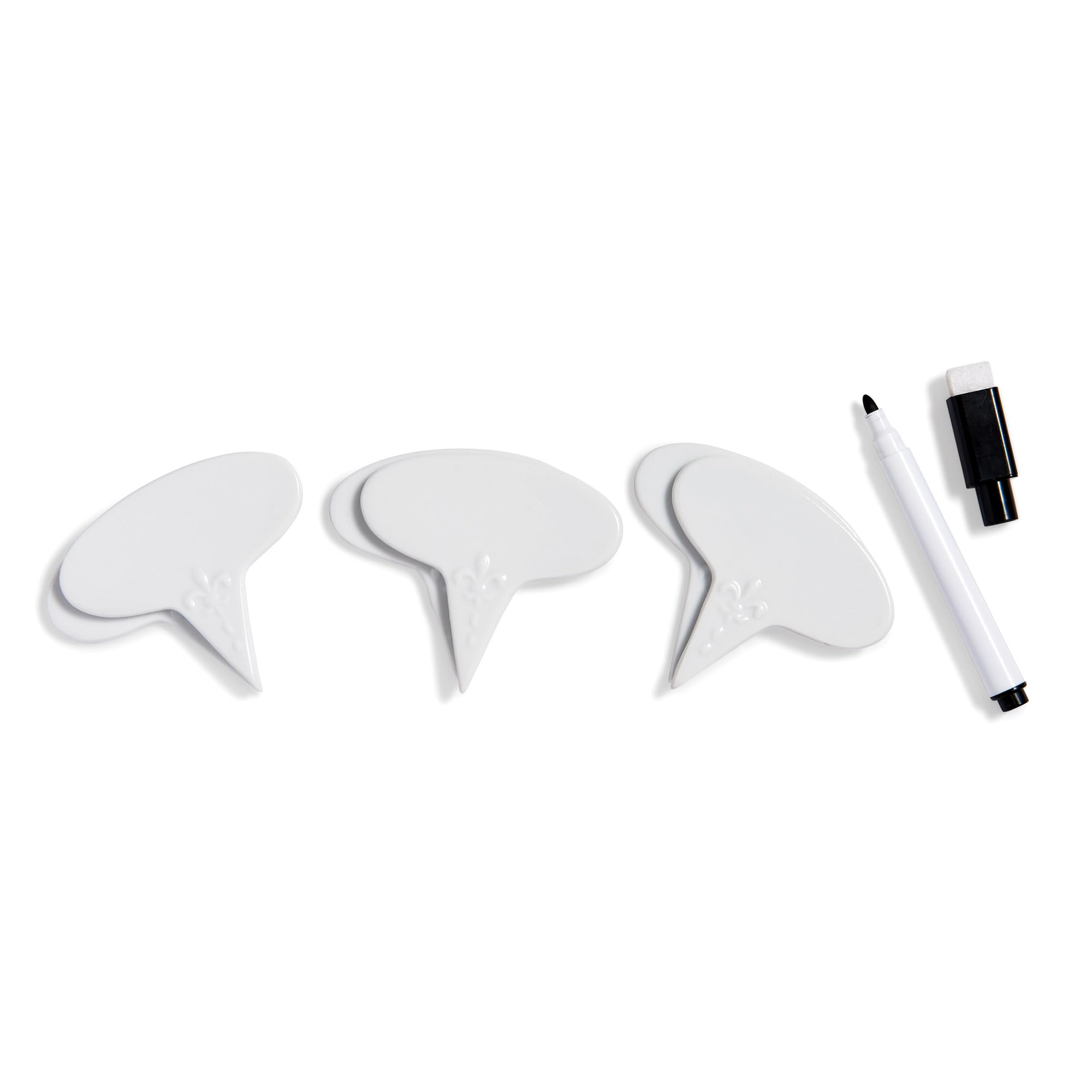 Premium HIC Kitchen Cheese Markers Set - 6-Piece Fine White Porcelain Cheese Labeling Sticks for Gourmet Cheese Boards, Party Platters & Charcuterie Displays
