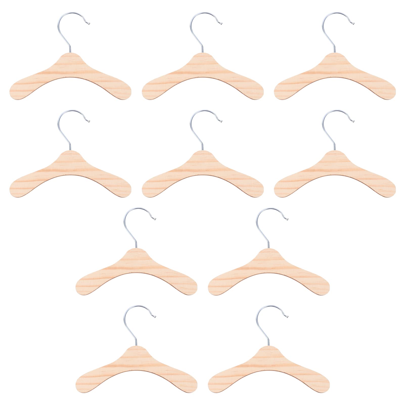 10 Pack Wooden Pet Clothes Hangers for Dogs & Cats - 5.5x5.5 Inch Small Animal Apparel Hangers - Perfect for Pet Wardrobe Organization & Closet Storage Accessories