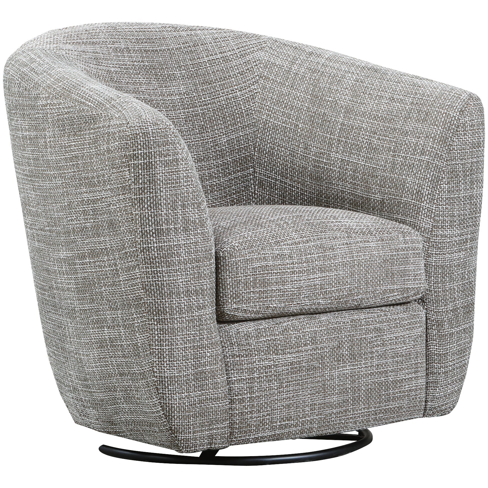 Bronte Swivel Accent Chair - Modern 360° Rotating Lounge Chair with Upholstered Seat & Sturdy Metal Base - Perfect for Living Room, Bedroom, or Office Reading Nook