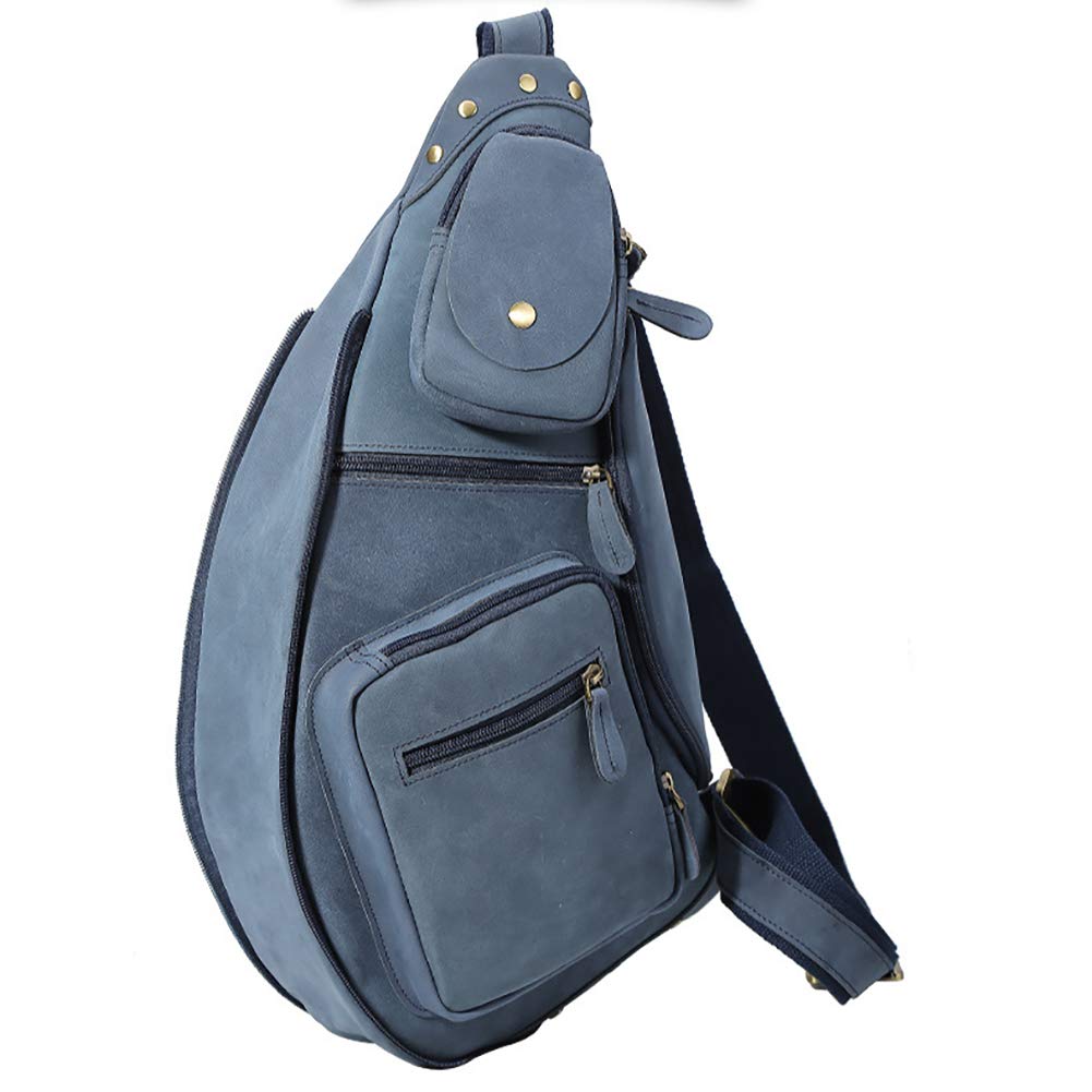 LederleiterUSA Men's Leather Chest Bag - Waterproof Crossbody Sling Backpack for Hiking, Travel & Daily Use | Durable Shoulder Bag for Outdoor Activities