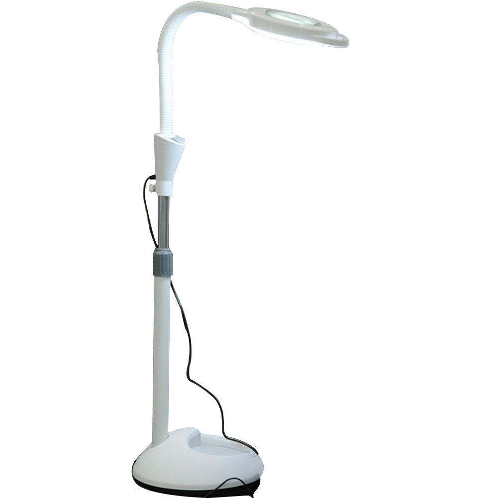 30W LED Magnifying Floor Lamp with 8X Magnifier, 5-Wheel Base & Adjustable Height - Perfect for Beauty Salons, Jewelry Making, Reading, and Detailed Craft Work