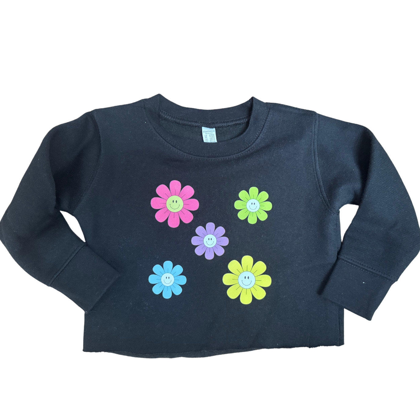 LaLa Land Smiley Flowers Sweatshirt - Cute Graphic Pullover for Women | Trendy Casual Outfit for Streetwear, College, and Everyday Fashion