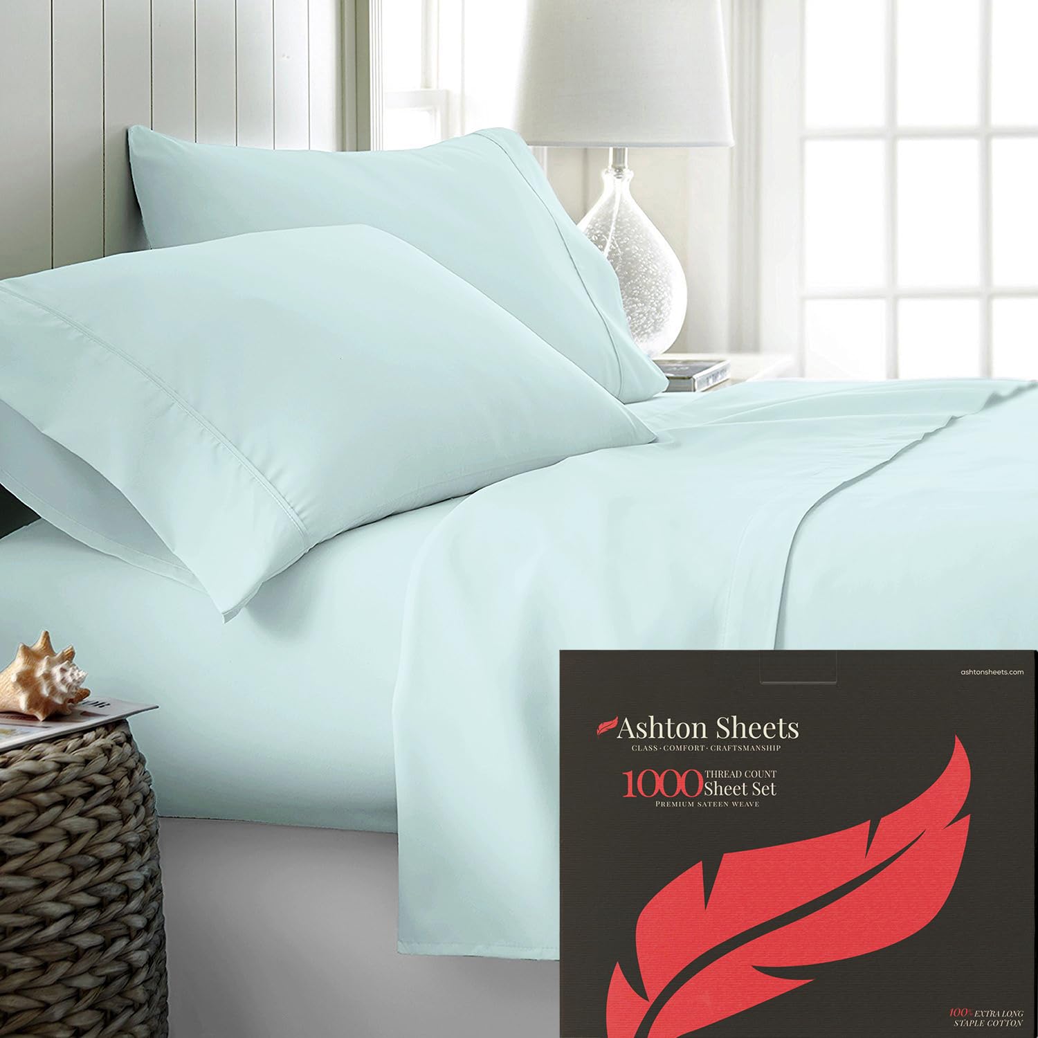 Premium 1000 Thread Count Egyptian Cotton King Sheet Set - 4 PC Luxury Cooling Deep Pocket Sheets for 18