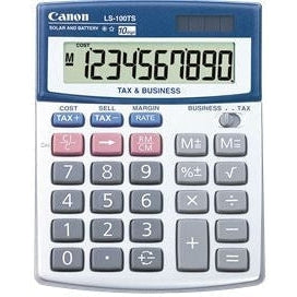Canon LS100TS Solar & Battery Powered 10-Digit Desktop Calculator for Office, School, and Financial Calculations