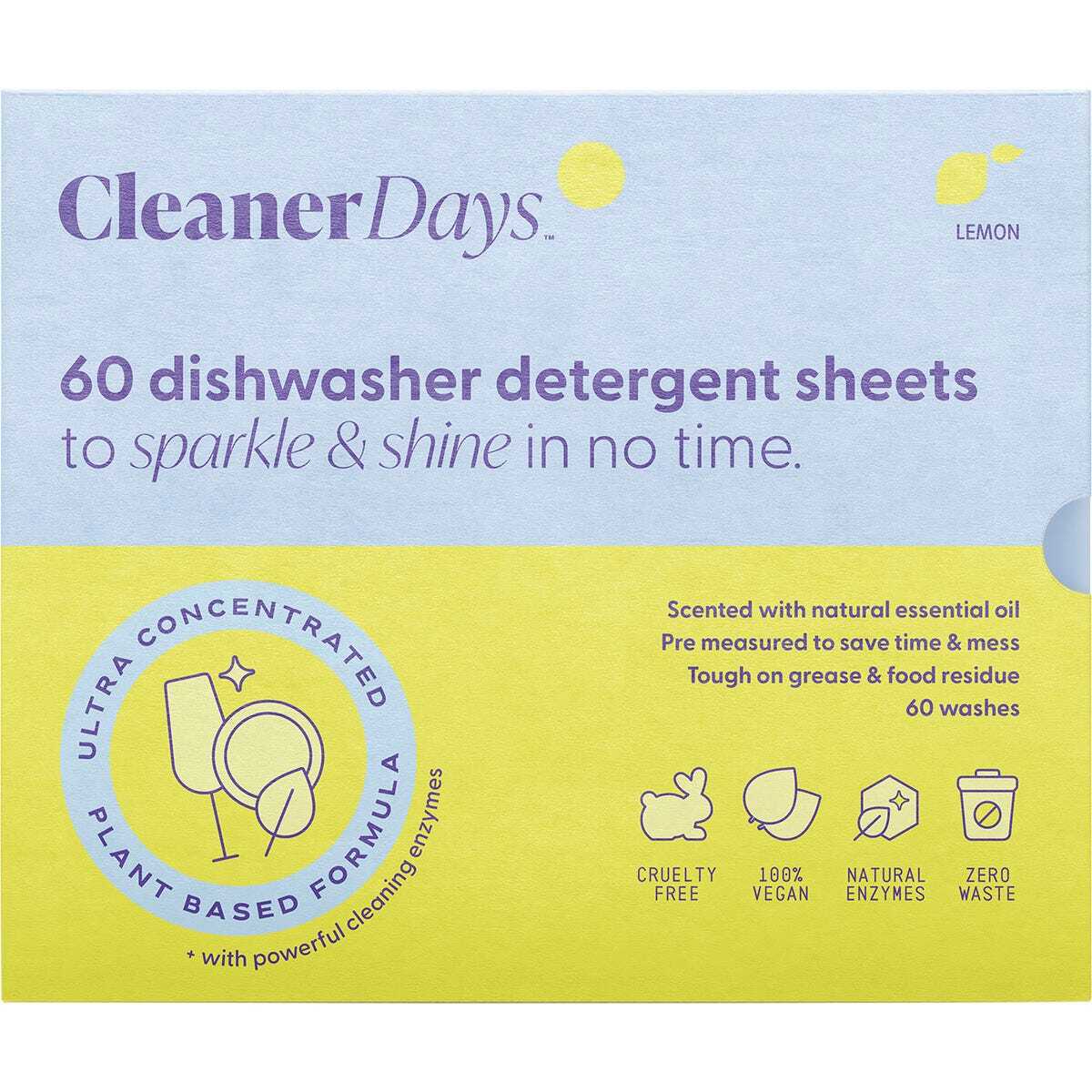 Eco-Friendly Dishwasher Detergent Sheets - Powerful Cleaning, Plastic-Free & Convenient for Daily Dishwashing | Perfect for Home, RV & Small Kitchen Use