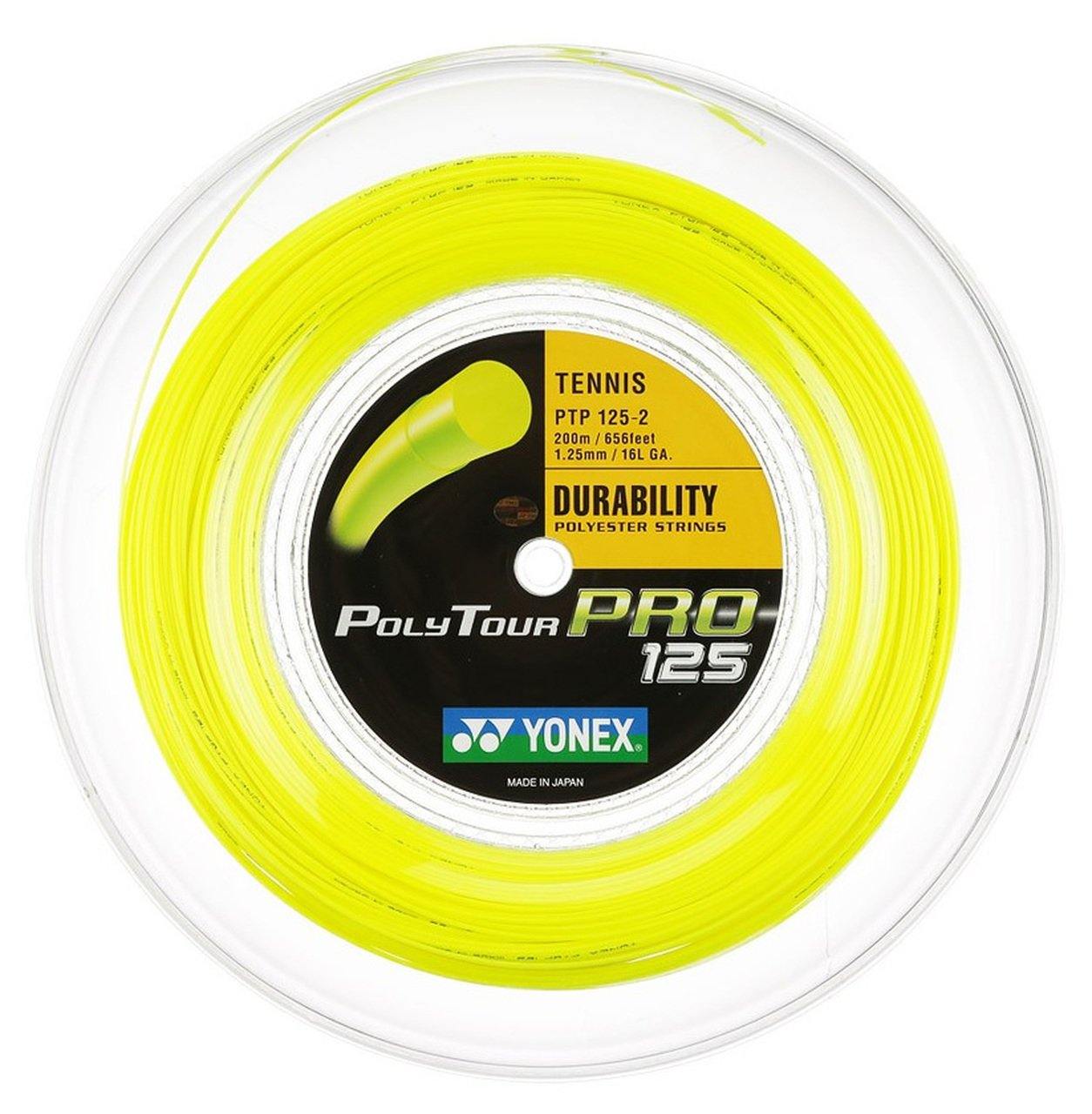 Yonex Polytour Pro 125 16L 200m Reel Tennis Strings [Yellow] | Premium Polyester Tennis String for Power & Control | Perfect for Competitive Play & Tournament Matches