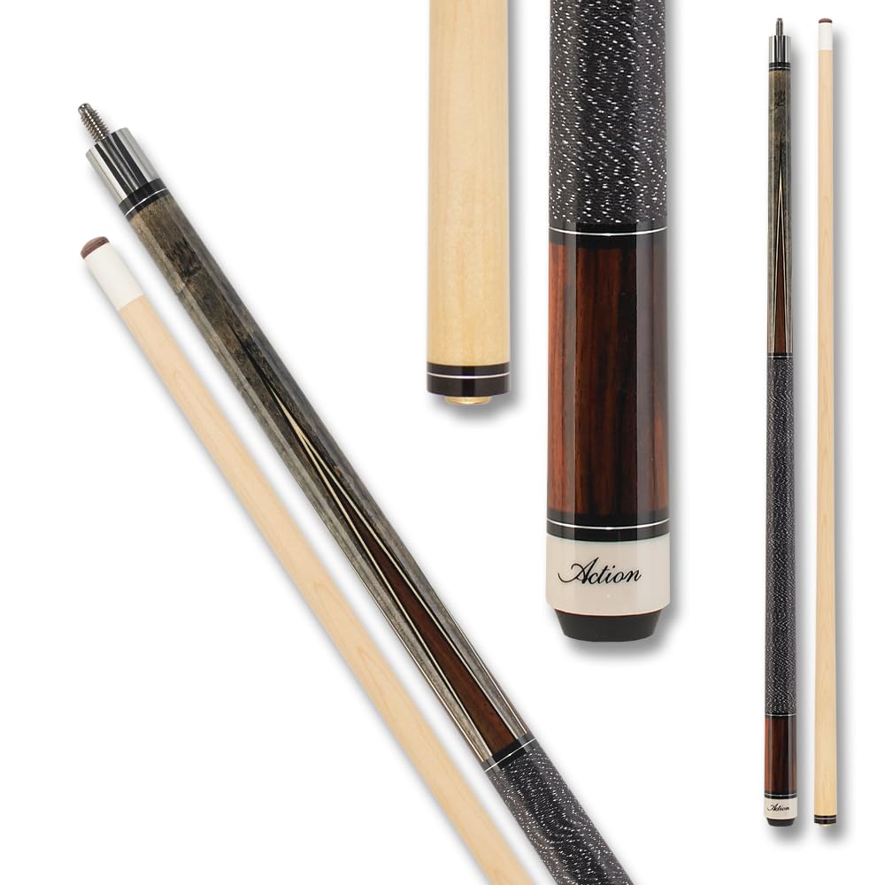 Premium Grey & Brown Inlaid Billiards Pool Cue Stick - Professional Tournament Quality - Perfect for Home Game Rooms, Bars & Competitive Play