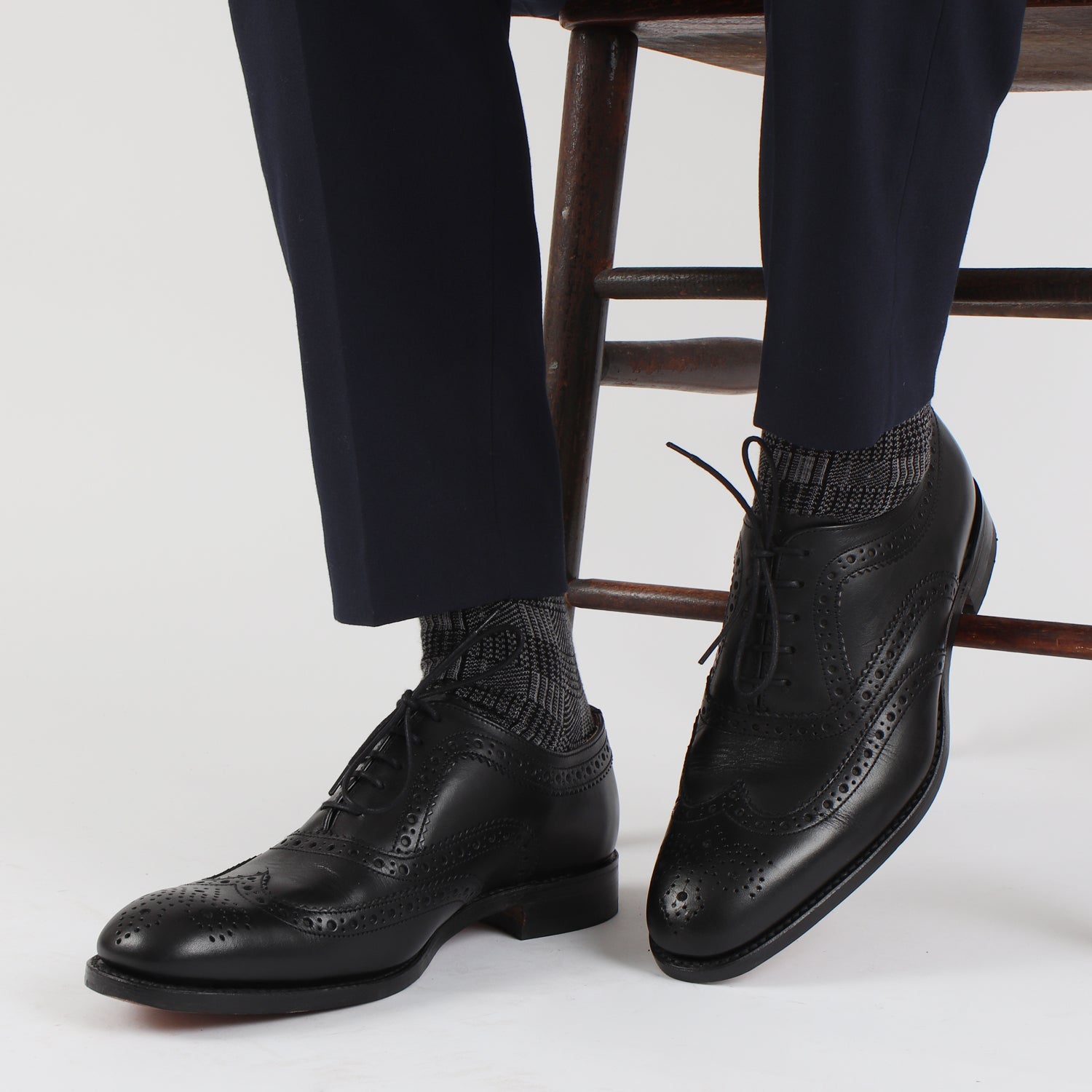 Premium Men's Formal Woven Check Cotton Dress Socks - Comfortable Business & Office Wear for Professional Occasions