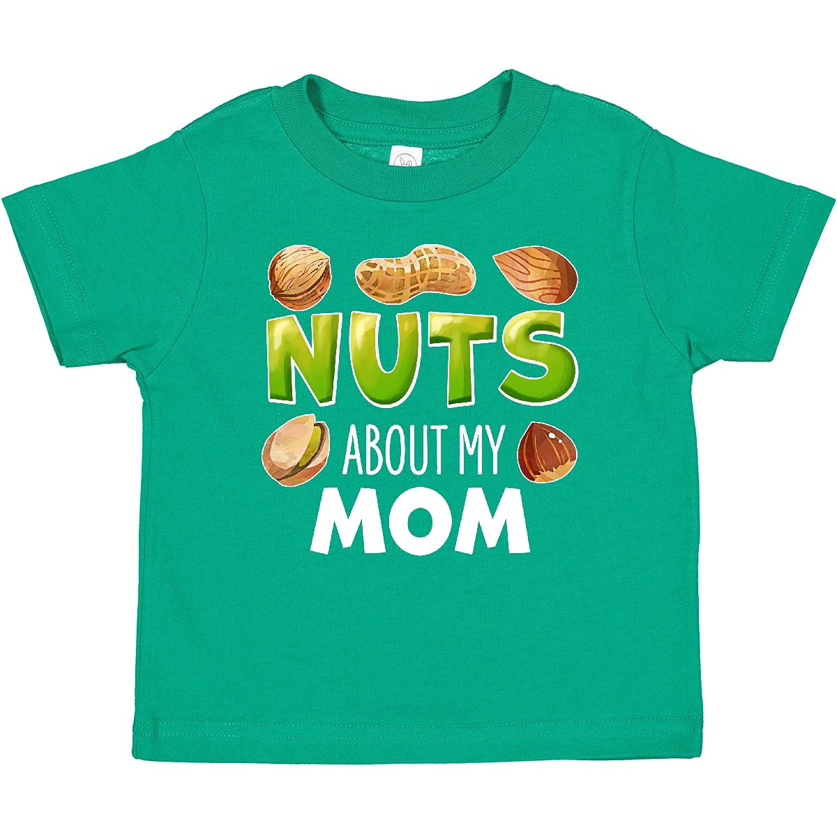 Inktastic Nuts About My Mom Peanut Almond Pistachio Baby T-Shirt - Cute Funny Graphic Tee for Toddlers & Infants - Perfect for Mother's Day, Family Photos & Playdates