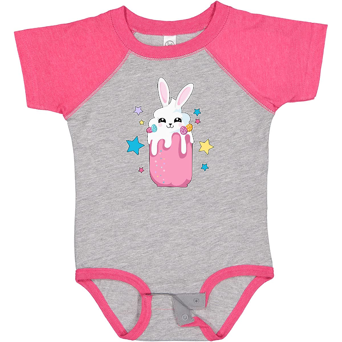 Inktastic Easter Strawberry Bunny Drink with Stars Baby Bodysuit - Cute Easter Outfit for Infants & Toddlers - Perfect for Easter Photos, Family Gatherings & Spring Celebrations