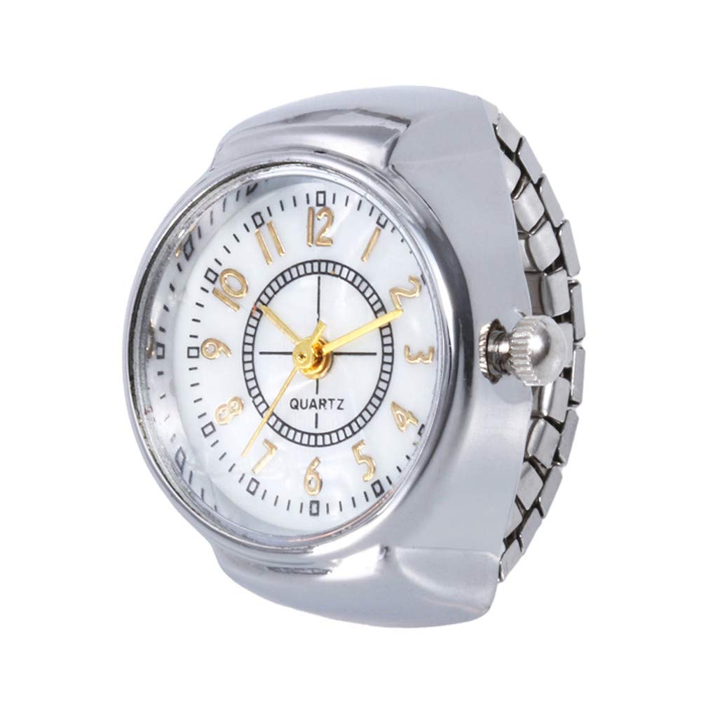 Stylish Ring Watch for Women & Men - Analog Quartz Finger Watch with Elastic Band - Perfect Couple Gift for Husband, Wife, Boyfriend or Girlfriend - Great for Weddings, Anniversaries & Romantic Occasions
