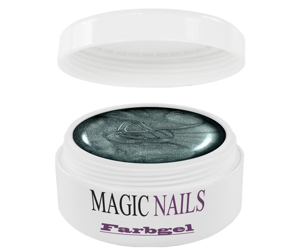 Magic Nails Metallic Silver Gel Polish - 15ml Professional Nail Art Lacquer for Salon & Home Manicures | Long-Lasting Shine for Parties, Weddings & Special Occasions