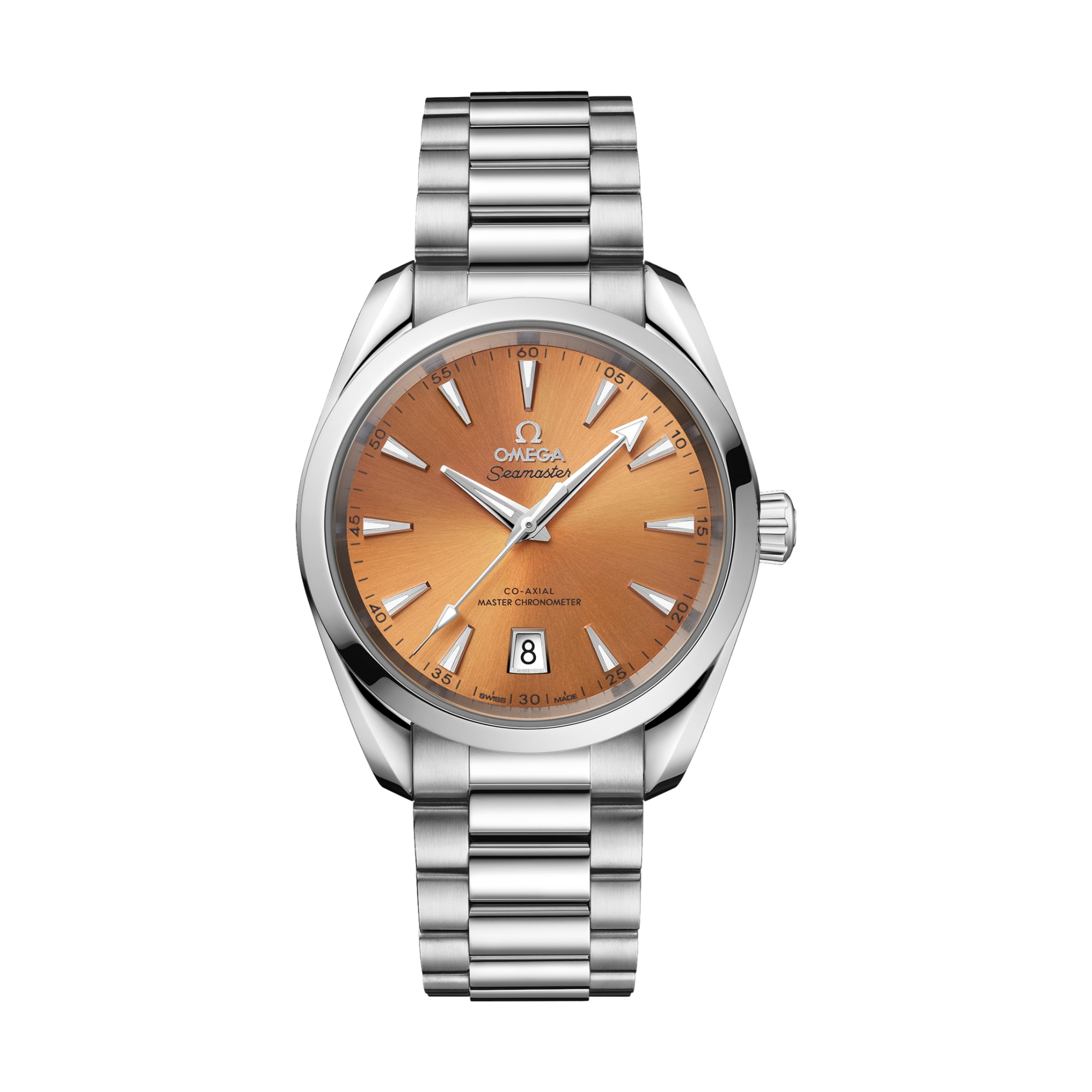 Omega Seamaster Aqua Terra Shades 150M Co-Axial Master Chronometer 38mm Watch - Saffron Dial with Stainless Steel Bracelet | Luxury Dive Watch for Men, Waterproof Timepiece for Swimming & Outdoor Activities