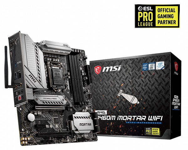 MAG B460M Mortar WiFi Intel 10th Gen LGA 1200 mATX Motherboard - Gaming, Streaming & Productivity PC Builds