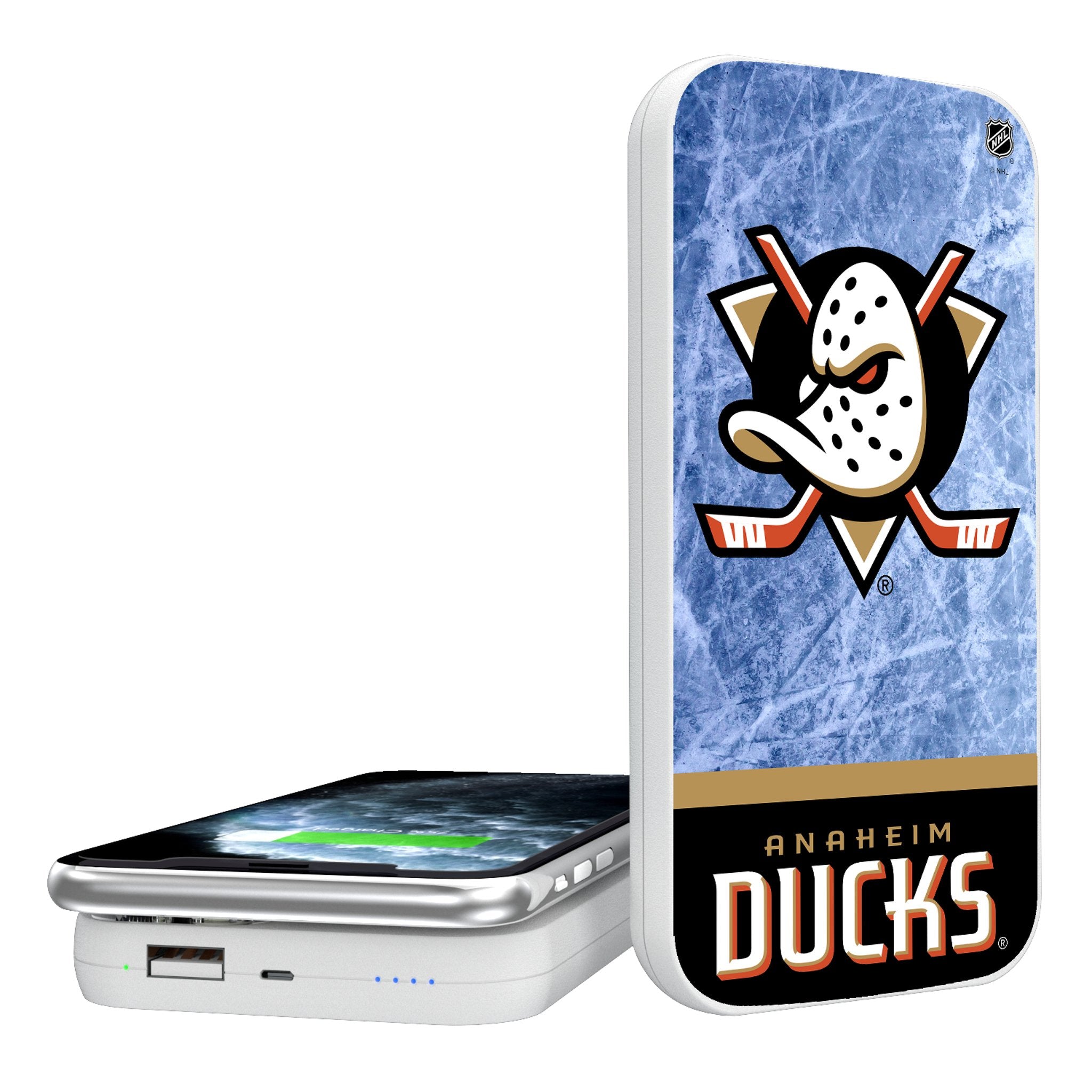 Anaheim Ducks NHL Team Logo 5000mAh Portable Wireless Charger Power Bank - Perfect for Hockey Fans, Travel & On-the-Go Charging