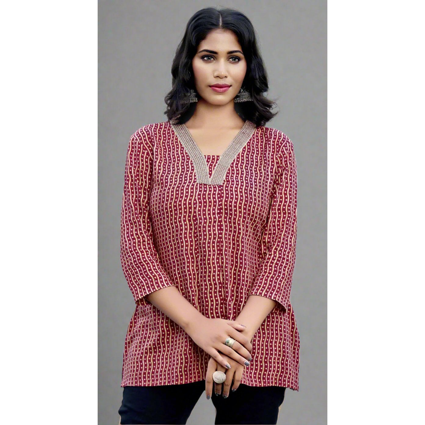 Stylish Women's Short Kurti Tunic Top - Comfortable & Trendy Casual Wear for Everyday Outfits, Office, and Parties