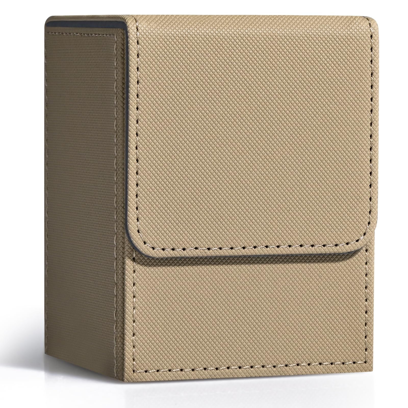 Premium PU Leather Magnetic Card Deck Box for MTG, YuGiOh & TCG - Holds 100+ Sleeved Cards | Durable Trading Card Storage Case for Magic, Pokémon & CCG Games | Perfect for Tournaments, Travel & Collectors (Brown)
